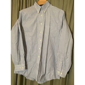 Barrington Mens Blue White Stripe 100% Cotton Pinpoint Oxford Button Down Shirt‎